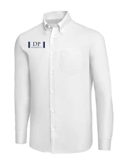 Brooks Brothers White Wrinkle-Free Stretch Nailhead Shirt w/DP Management Logo