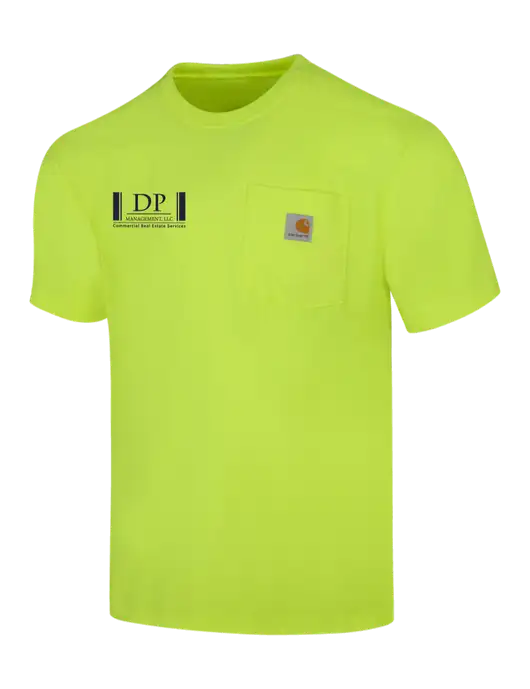 Carhartt Loose Fit Workwear Safety Yellow Short Sleeve Pocket T-Shirt w/DP Management Logo