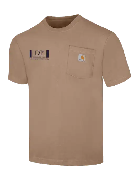 Carhartt Loose Fit Workwear Dark Tan Short Sleeve Pocket T-Shirt w/DP Management Logo