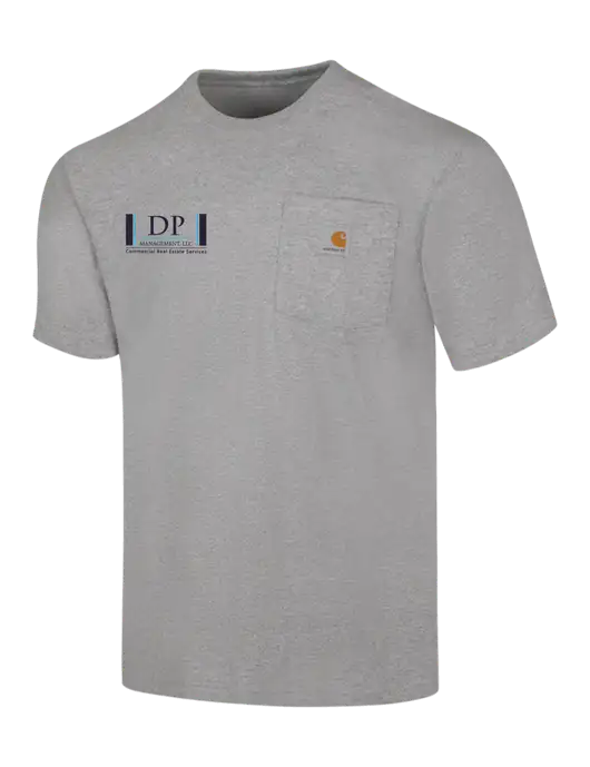 Carhartt Loose Fit Workwear Light Grey Heather Short Sleeve Pocket T-Shirt w/DP Management Logo