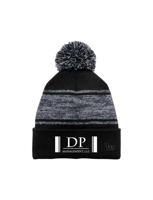 New Era Black/Navy Knit Chilled Pom Beanie w/DP Management Logo