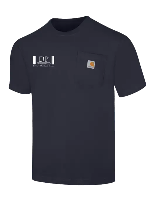 Carhartt Loose Fit Workwear Dark Navy Short Sleeve Pocket T-Shirt w/DP Management Logo