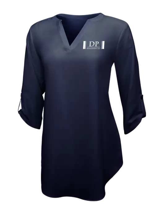 Navy Womens 3/4 Sleeve Tunic Blouse w/DP Management Logo