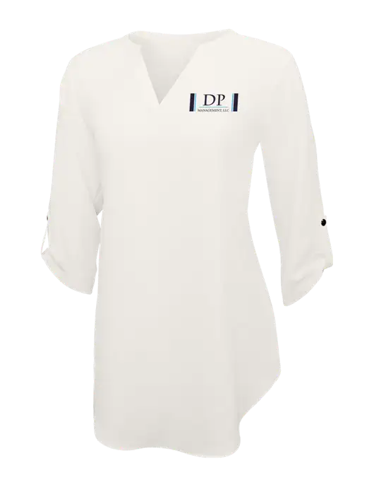 Ivory Womens 3/4 Sleeve Tunic Blouse w/DP Management Logo