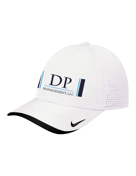 Nike White/Black Dri-FIT Perforated Performance Cap w/DP Management Logo