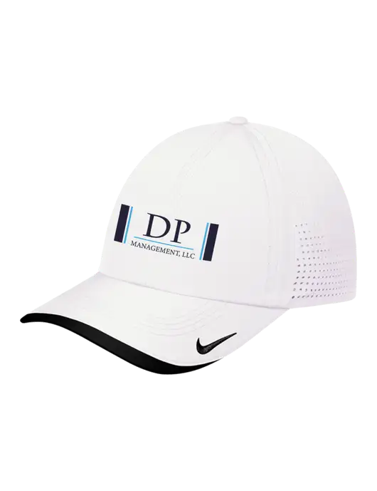 Nike White/Black Dri-FIT Perforated Performance Cap w/DP Management Logo