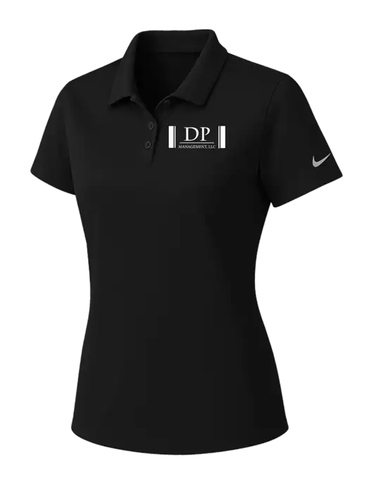 Nike Womens Black Dry Essential Solid Polo w/DP Management Logo