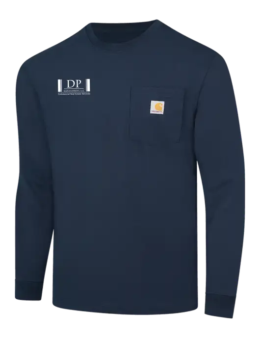 Carhartt Navy Workwear Pocket Long Sleeve T-Shirt w/DP Management Logo