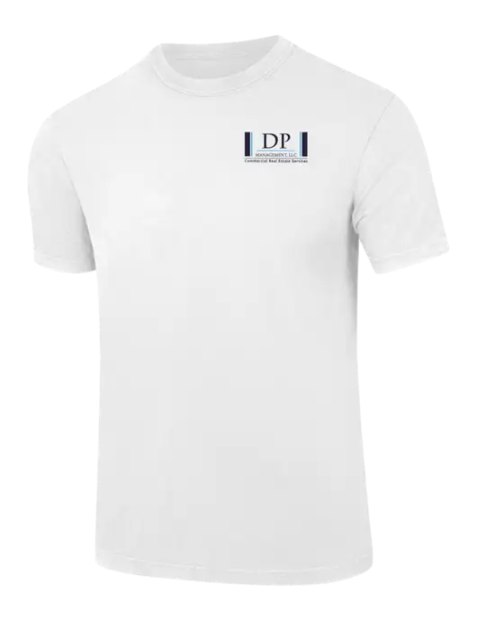 Comfort Colors 6.1 oz White Heavyweight Ring Spun T-Shirt w/DP Management Logo