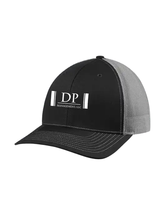 Richardson Adjustable Snapback Original 112 Trucker Cap Black w/Charcoal Mesh w/DP Management Logo