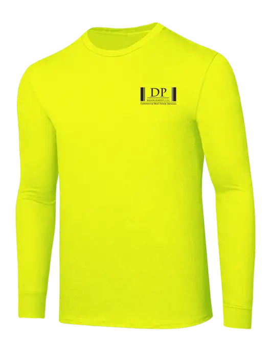Core Blend Safety Yellow Long Sleeve Tee w/DP Management Logo