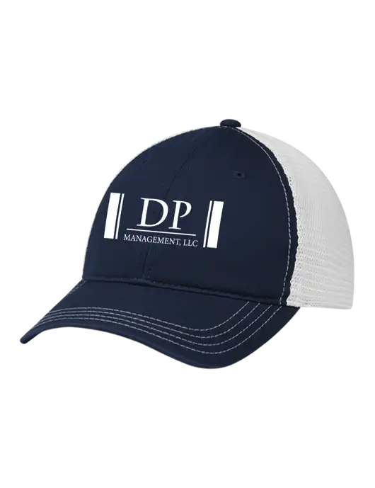 Richardson 111 Garment Washed Trucker Cap Navy w/White Mesh w/DP Management Logo