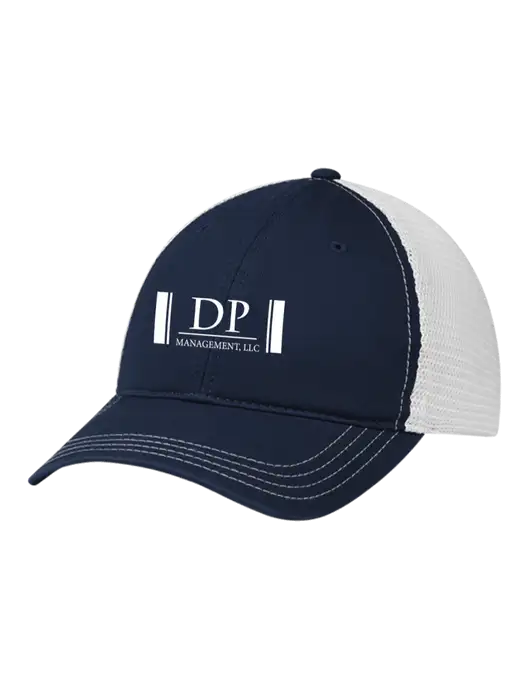 Richardson 111 Garment Washed Trucker Cap Navy w/White Mesh w/DP Management Logo