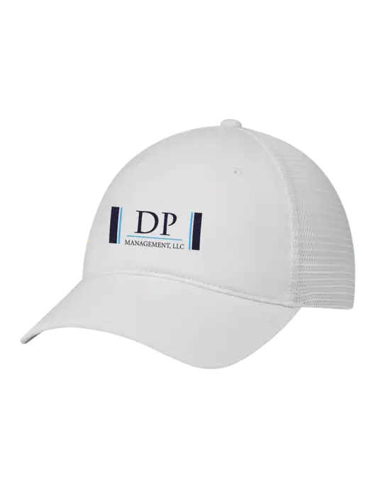 Richardson 111 Garment Washed Trucker Cap White w/White Mesh w/DP Management Logo