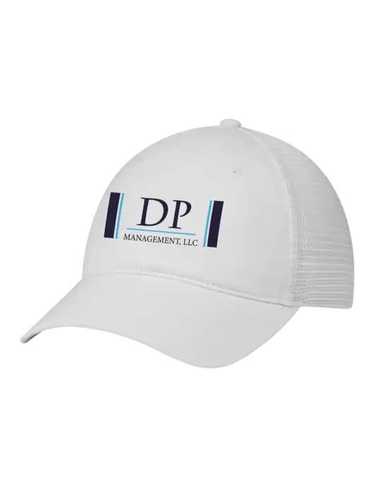 Richardson 111 Garment Washed Trucker Cap White w/White Mesh w/DP Management Logo