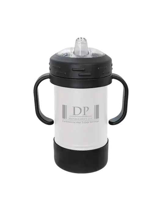 Polar Camel 10 oz Powder Coated White Sippy Cup w/DP Management Logo