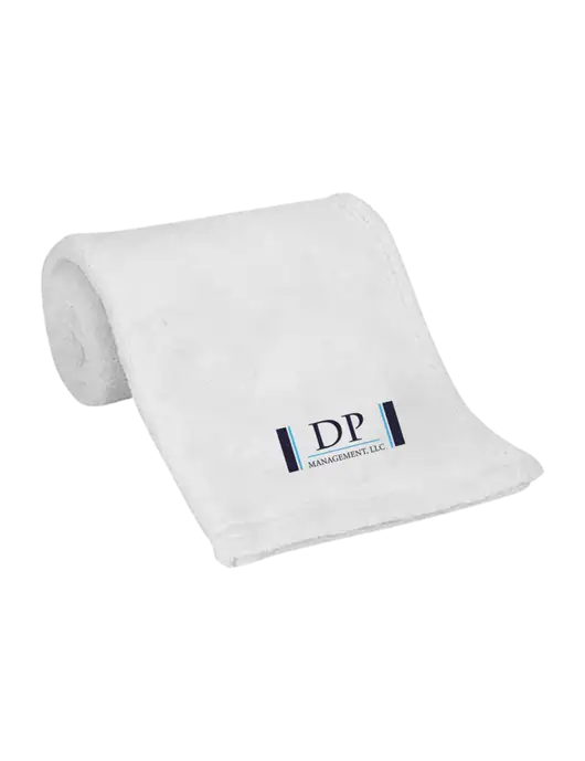 White Alpine Fleece Mink Touch Luxury Baby Blanket  w/DP Management Logo