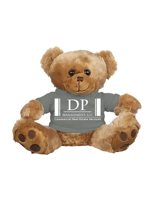 8 1/2 Cuddly Brown Bear With Heather Grey T-Shirt w/DP Management Logo