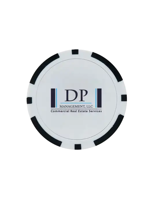Black Poker Chip Ball Marker w/DP Management Logo