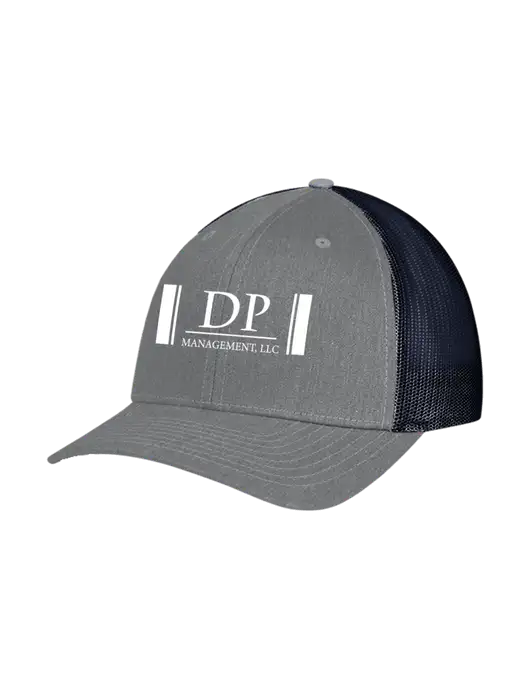Richardson Adjustable Snapback Original 112 Trucker Cap Heather Grey w/Navy Mesh w/DP Management Logo