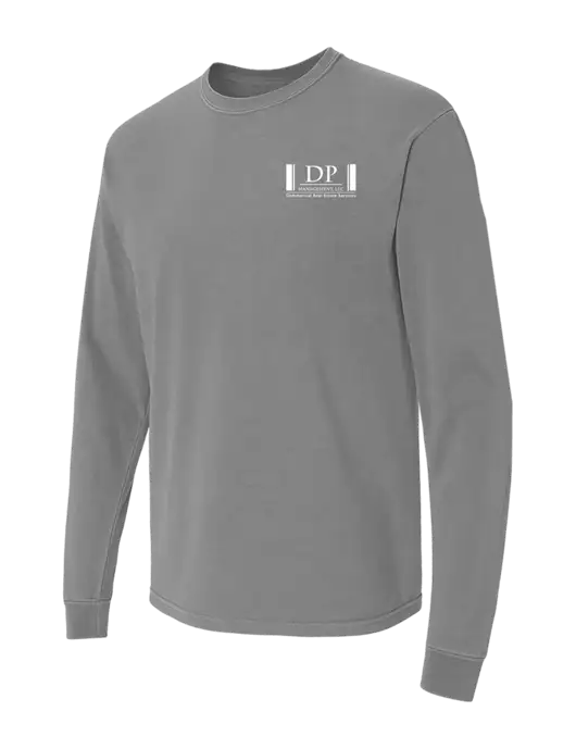 Comfort Colors Garment-Dyed Medium Grey Heavyweight Long Sleeve T-Shirt w/DP Management Logo