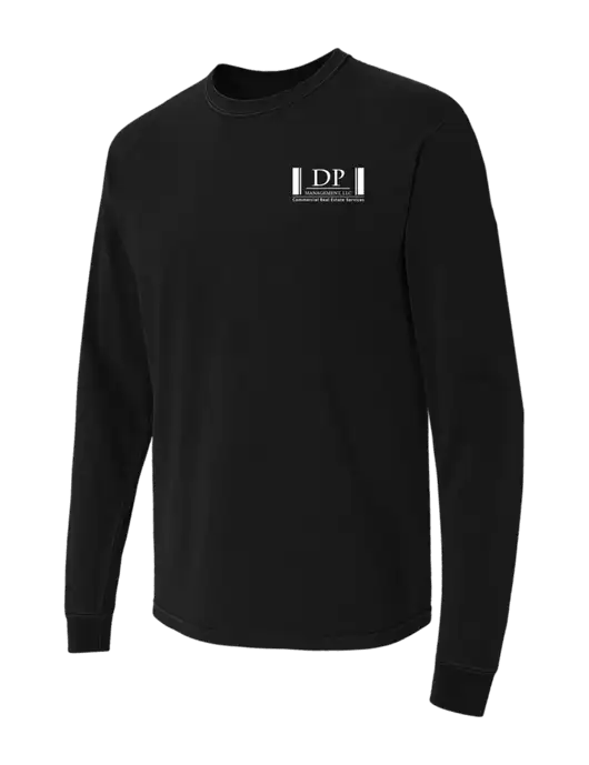 Comfort Colors Garment-Dyed Black Heavyweight Long Sleeve T-Shirt w/DP Management Logo