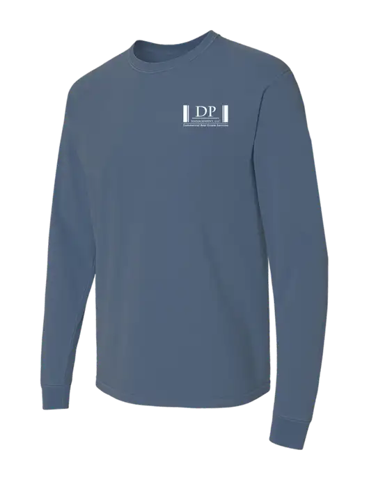Comfort Colors Garment-Dyed Blue Slate Heavyweight Long Sleeve T-Shirt w/DP Management Logo