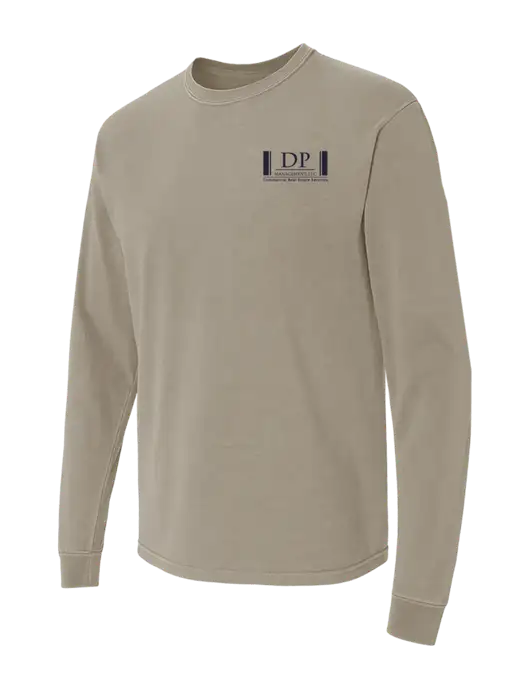 Comfort Colors Garment-Dyed Light Taupe Heavyweight Long Sleeve T-Shirt w/DP Management Logo