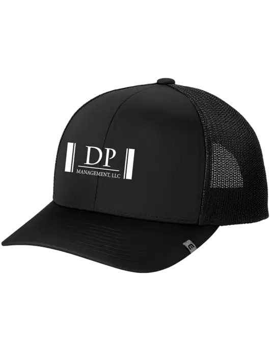 TravisMathew Black Cruz Trucker Cap w/DP Management Logo