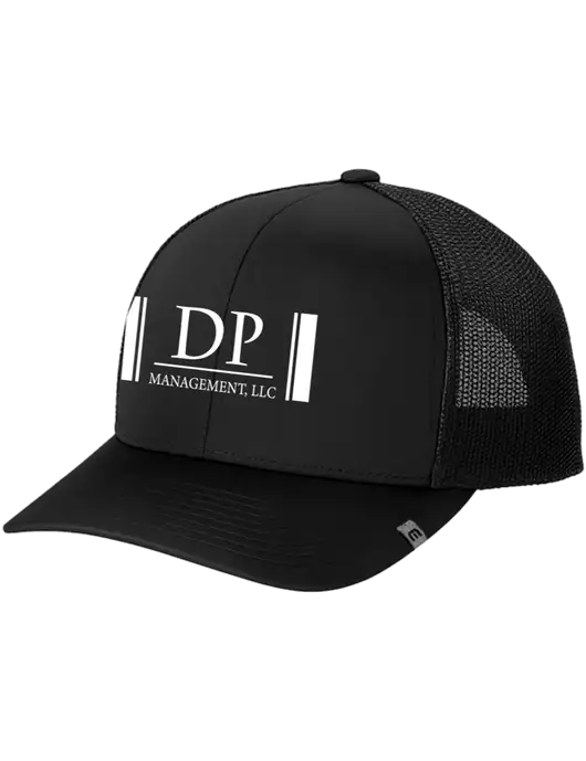 TravisMathew Black Cruz Trucker Cap w/DP Management Logo
