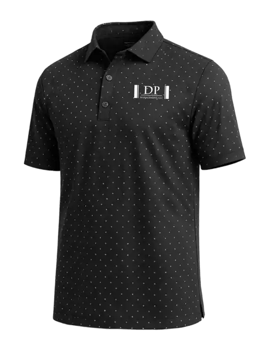 Callaway Micro Chev Black Print Polo w/DP Management Logo