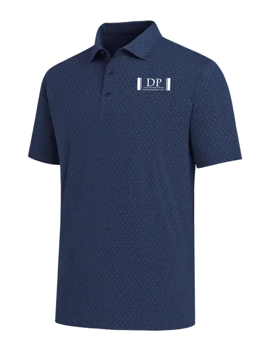 Callaway All-Over Stitched Dark Navy Chev Polo  w/DP Management Logo