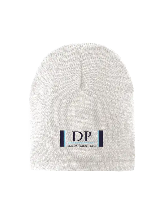 White Fleece-Lined Beanie Cap w/DP Management Logo