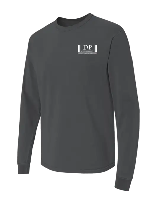Comfort Colors Garment-Dyed Dark Grey Heather Heavyweight Long Sleeve T-Shirt w/DP Management Logo