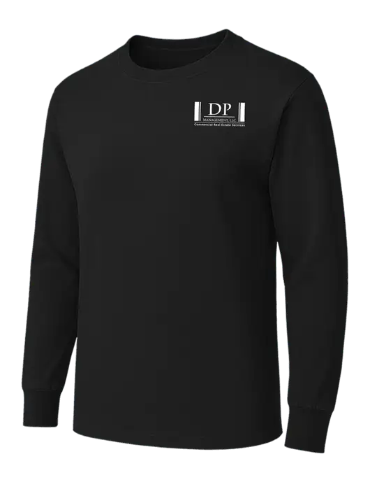 Black Heavyweight Long Sleeve 6.1 oz T-Shirt w/DP Management Logo