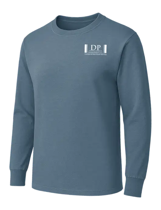 Slate Blue Heavyweight Long Sleeve 6.1 oz T-Shirt w/DP Management Logo