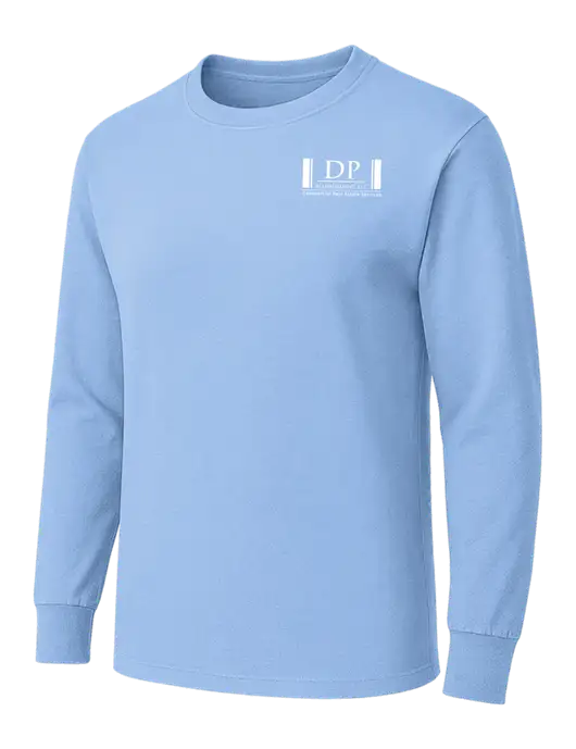 Light Blue Heavyweight Long Sleeve 6.1 oz T-Shirt w/DP Management Logo