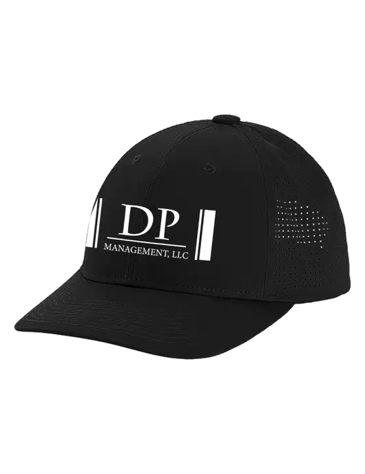 Pro-Cut Structured Snapback with Pinhole Mesh Black Cap w/DP Management Logo