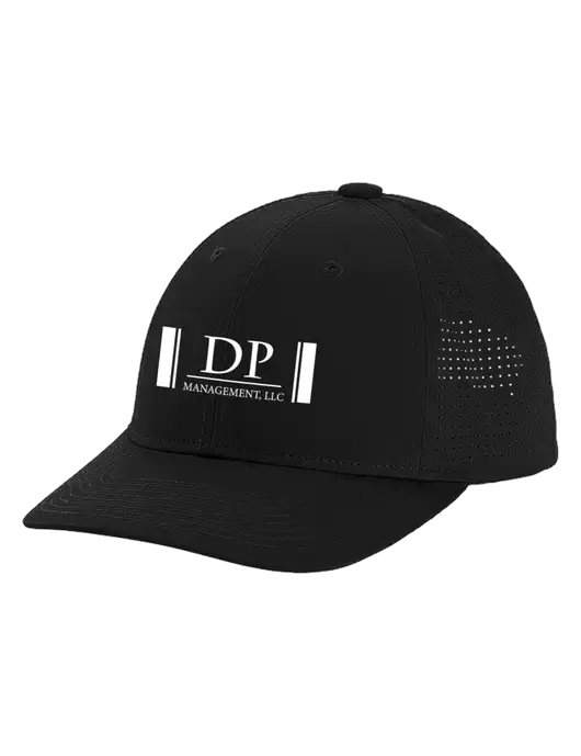 Pro-Cut Structured Snapback with Pinhole Mesh Black Cap w/DP Management Logo