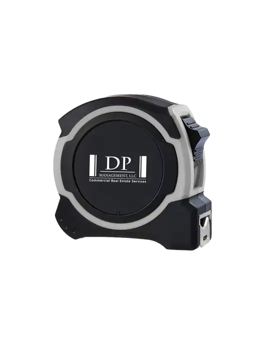 Light Grey and Black Pro Tape Measure, 25'
 w/DP Management Logo